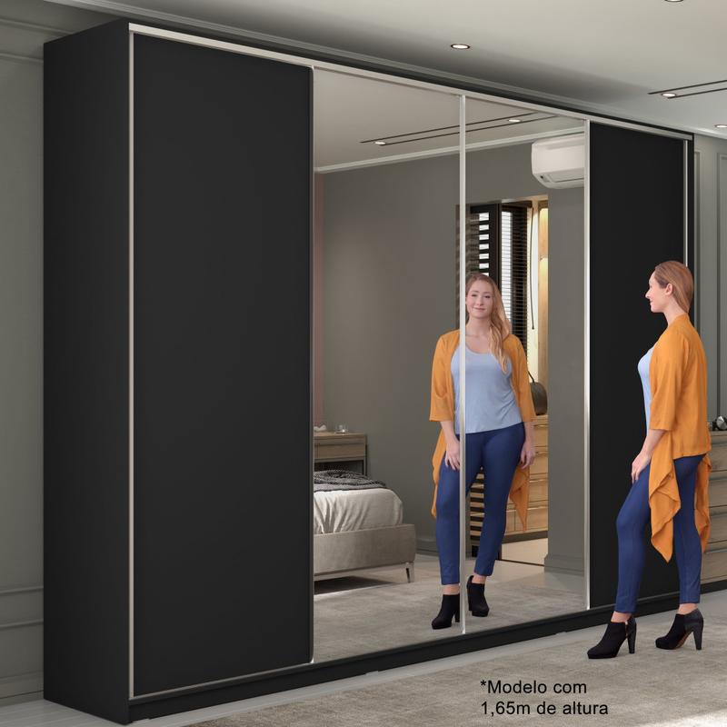 Guarda Roupa Casal 100% MDF BP com 4 Portas e 2 Espelhos Zermatt